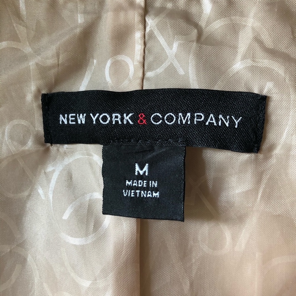NEW YORK & COMPANY Classic Khaki Trench Coat Size M - Picture 15 of 16